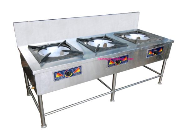 Bếp công nghiệp 3 bếp kiềng vuông